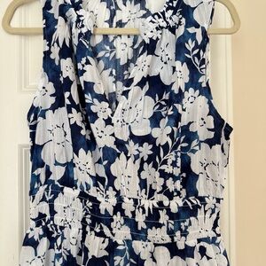 GAP Blue and White Sleeveless Maxi Sundress